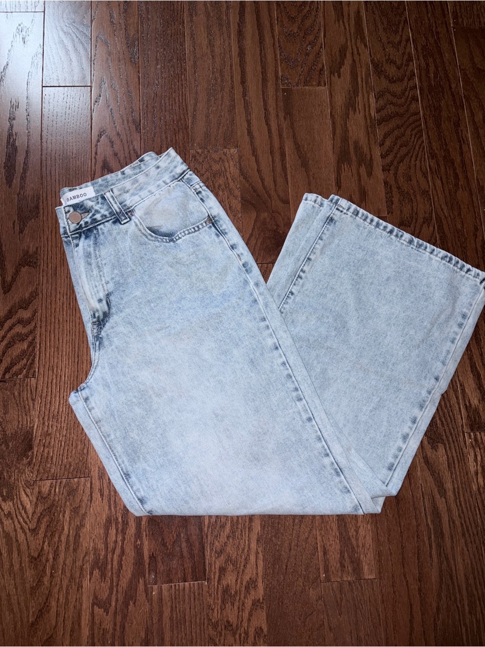 BAMBOO Light Wash Wide-Leg High-Rise Jeans Sz 7